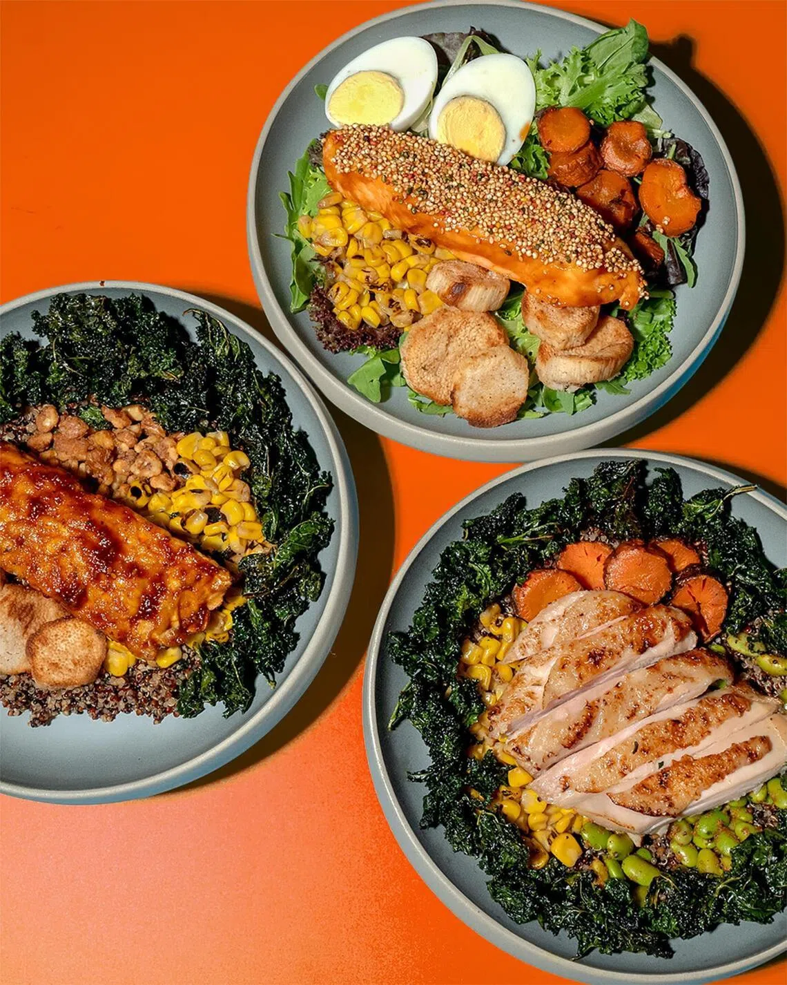 Customisable protein bowls from Sip Sip’s lunch menu.