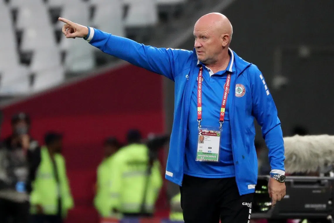FILE PHOTO: Soccer Football - Arab Cup - Group D - Lebanon v Sudan - Education City Stadium, Al Rayyan, Qatar - December 7, 2021 Lebanon coach Ivan Hasek reacts REUTERS/Suhaib Salem/File Photo
