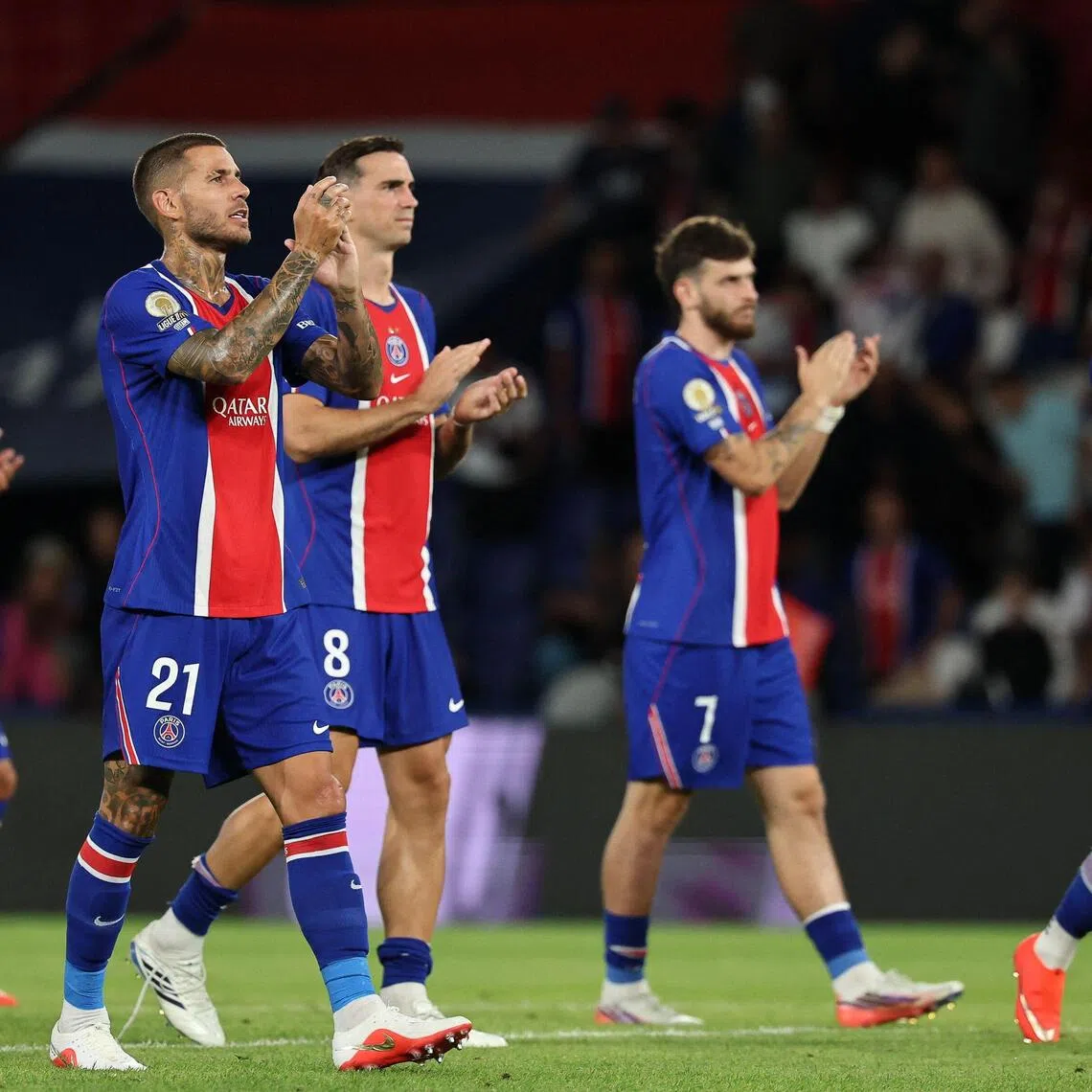 Paris Saint-Germain players after their Ligue 1 loss to Monaco on Sept 4.