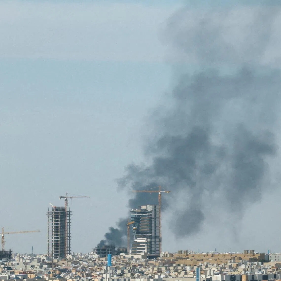 Smoke rises above Riyadh, Saudi Arabia, amid the US-Israeli conflict with Iran, on March 5. Saudi Arabia hosts around two-thirds of Bangladeshis working overseas.