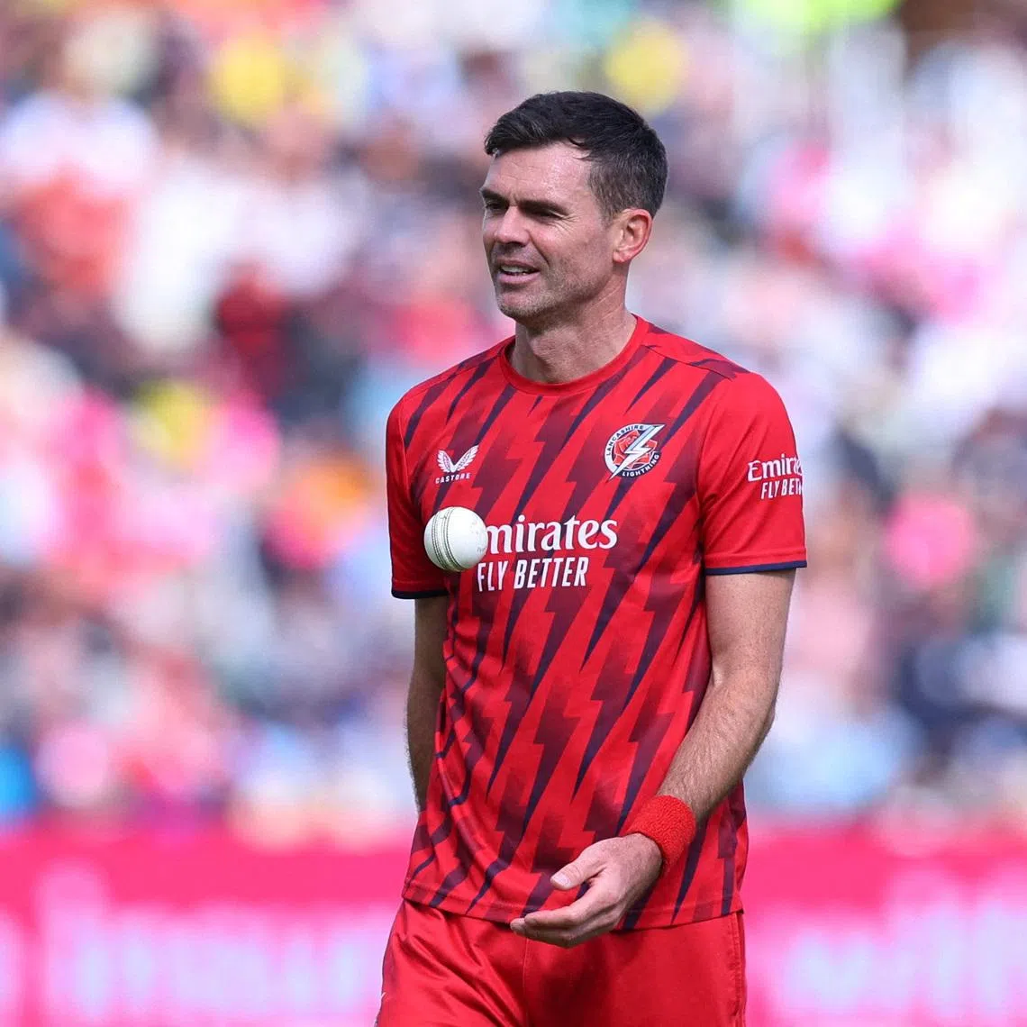 FILE PHOTO: Cricket - Vitality Blast - Semi Final - Lancashire v Somerset - Edgbaston Cricket Ground, Birmingham, Britain - September 13, 2025 Lancashire's James Anderson Action Images via Reuters/Craig Brough/File Photo