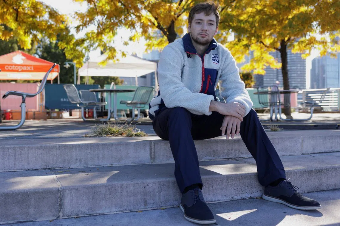 Olympic freestyle skier Chris Lillis poses for a portrait at the “Olympian’s Playground” event by Visit Salt Lake at Hudson River Park’s Pier 84 in New York City, U.S., October 25, 2024.  REUTERS/Kent J. Edwards/File Photo
