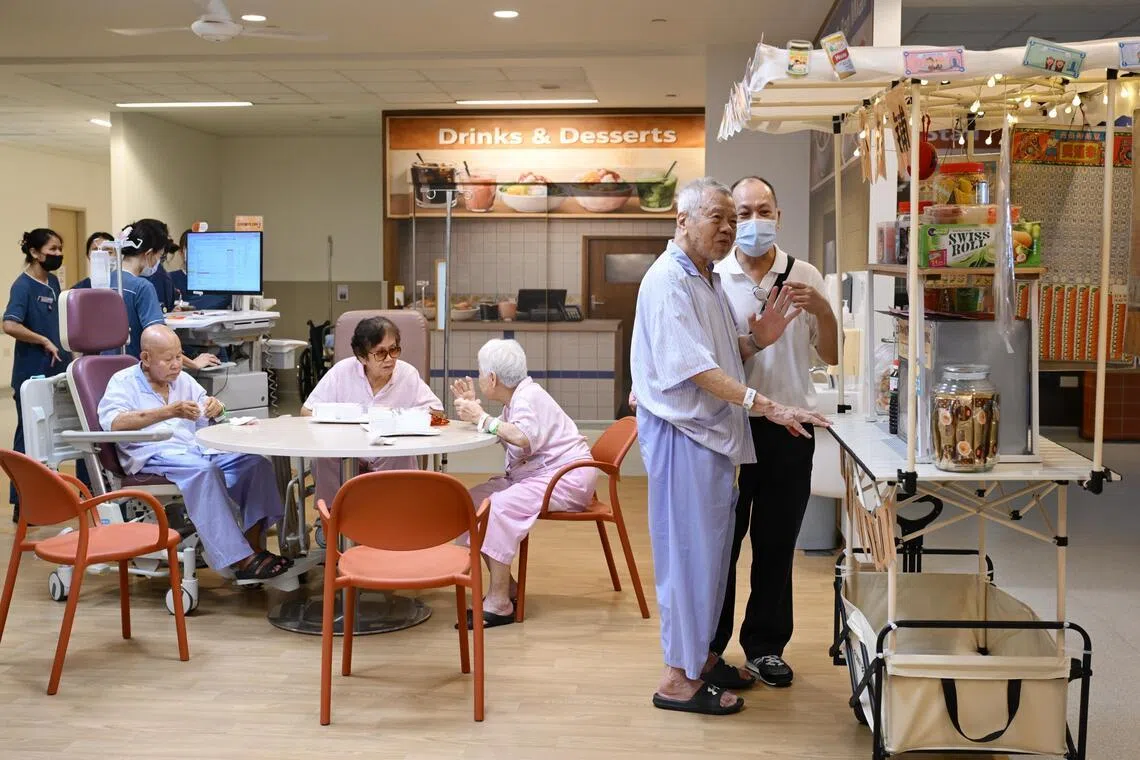 Khoo Teck Puat Hospital partnered with Kopitiam to launch their first coffee shop-themed patient lounge.