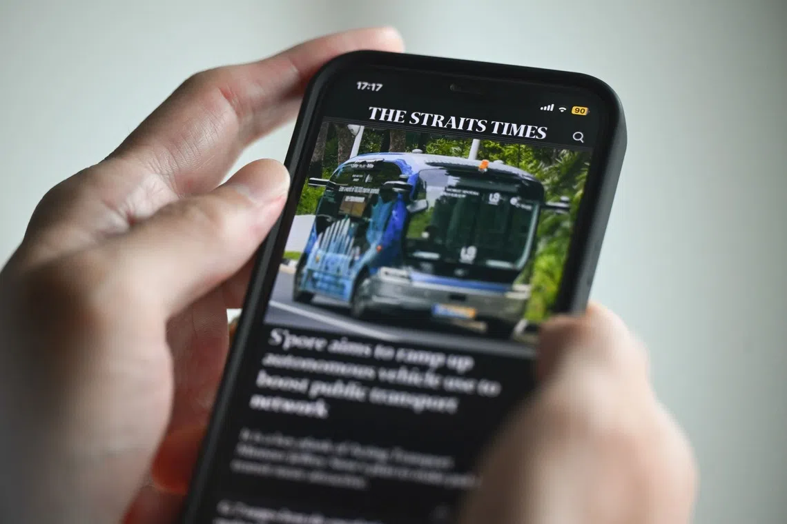 The Straits Times app.