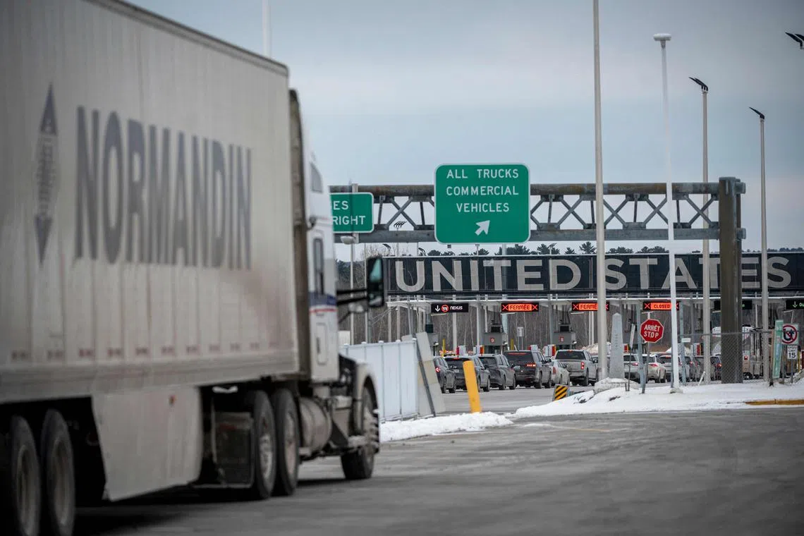 Mr Trump launched a trade broadside against Canada, Mexico and China on Feb 1, putting tariffs on their goods. 