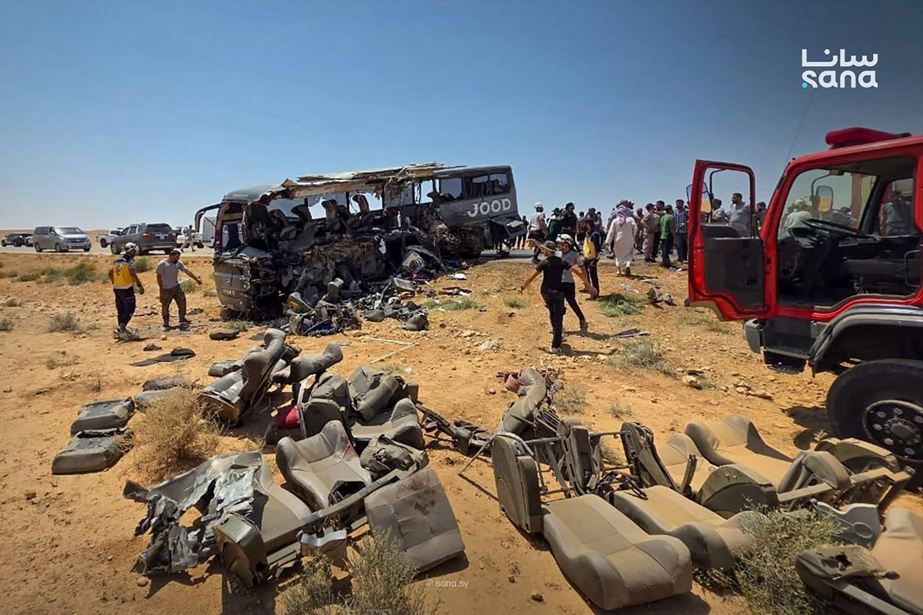 The crash happened on the Damascus-Deir Ezzor road.