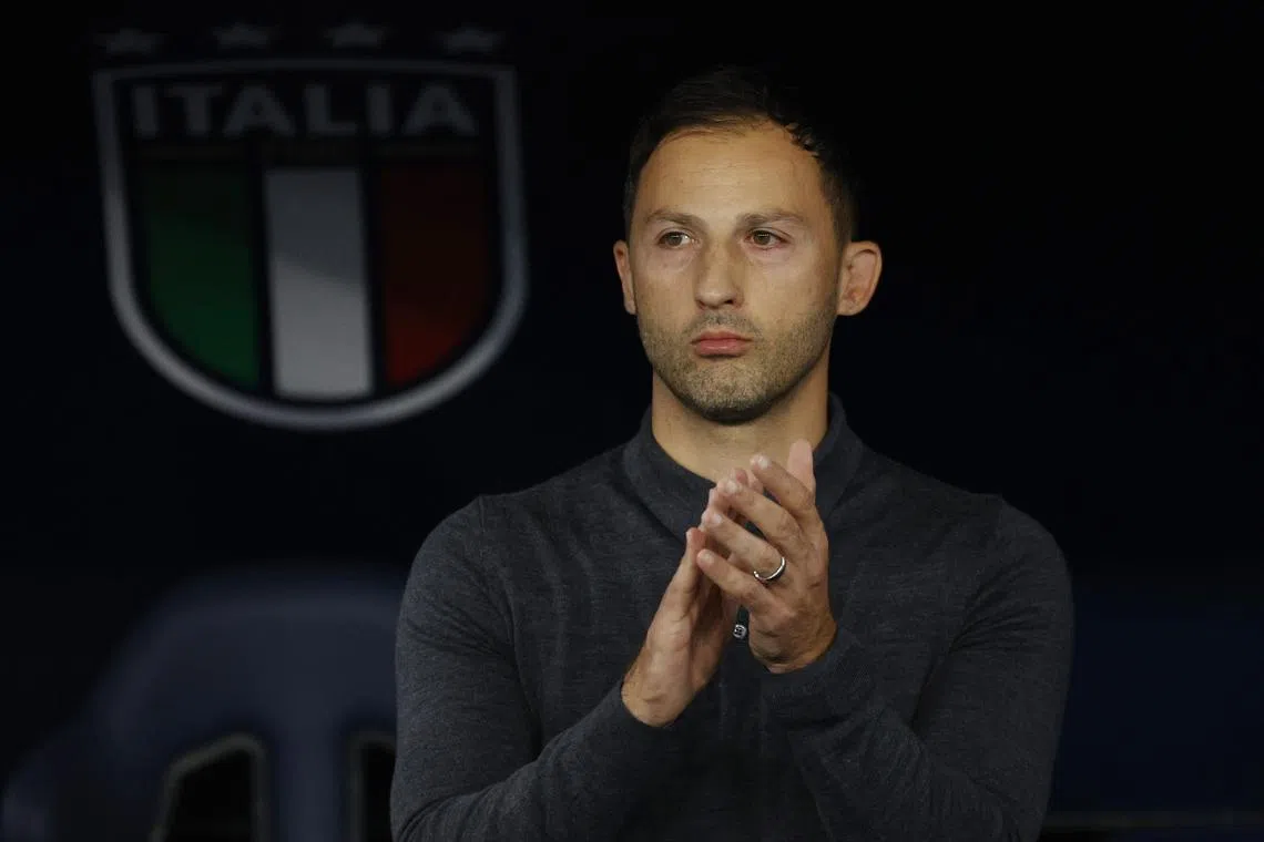 FILE PHOTO: Soccer Football - UEFA Nations League - Group A2 - Italy v Belgium - Stadio Olimpico, Rome, Italy - October 10, 2024 Belgium coach Domenico Tedesco before the match REUTERS/Ciro De Luca/File Photo