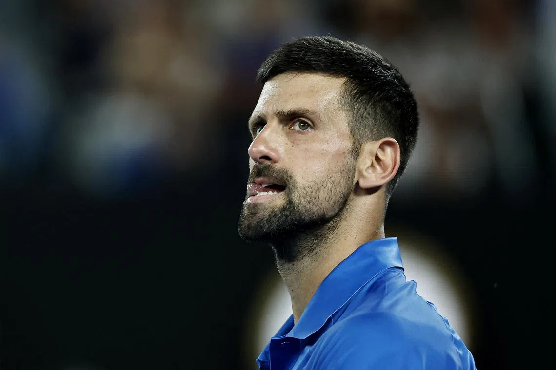 Tennis - Australian Open - Melbourne Park, Melbourne, Australia - January 19, 2025 Serbia's Novak Djokovic during his fourth round match against Czech Republic's Jiri Lehecka