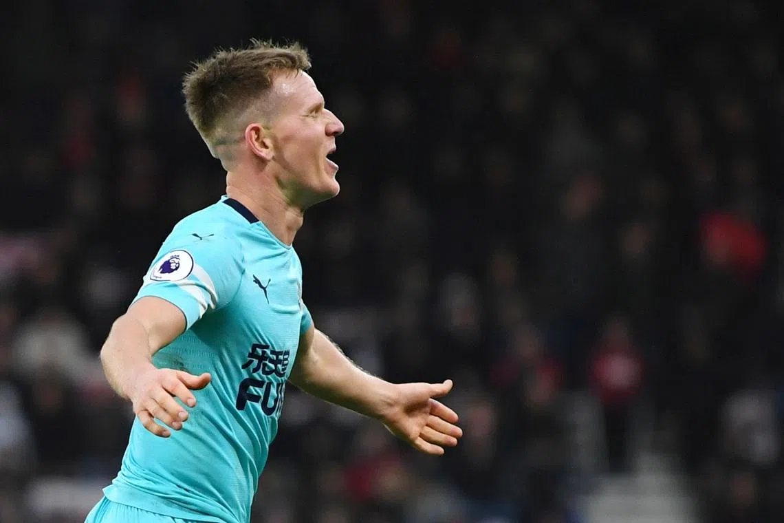 Soccer Football - Premier League - AFC Bournemouth v Newcastle United - Vitality Stadium, Bournemouth, Britain - March 16, 2019 Newcastle United's Matt Ritchie celebrates scoring their second goal REUTERS/Dylan Martinez