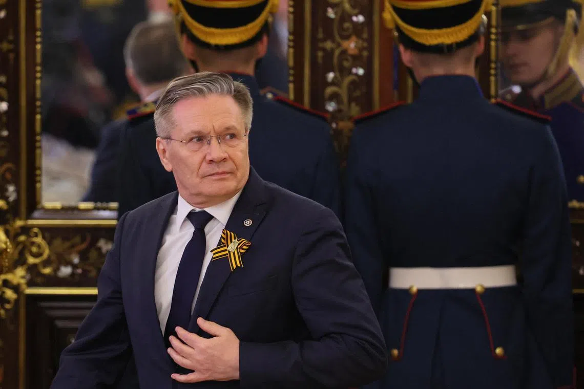 FILE PHOTO: Director General of the State Corporationo Rosatom Alexey Likhachev attends a meeting with President of Egypt Abdel Fattah el-Sisi at the Kremlin in Moscow, Russia, 09 May 2025. Russia marks the 80th anniversary of the victory in World War II over Nazi Germany and its allies. YURI KOCHETKOV/Pool via REUTERS/ File Photo