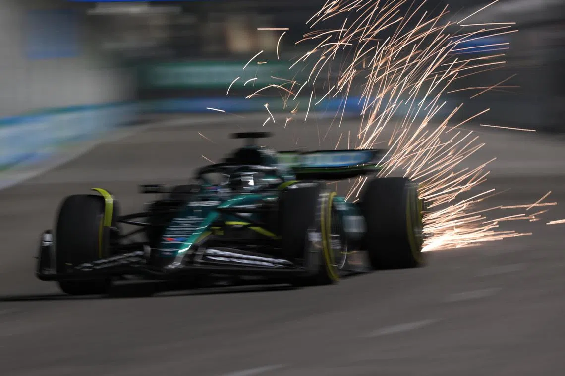 British driver George Russell of Mercedes-AMG Petronas in action during practice 2 at the Singapore Airlines Singapore Grand Prix, Marina Bay street circuit on September 20, 2024.