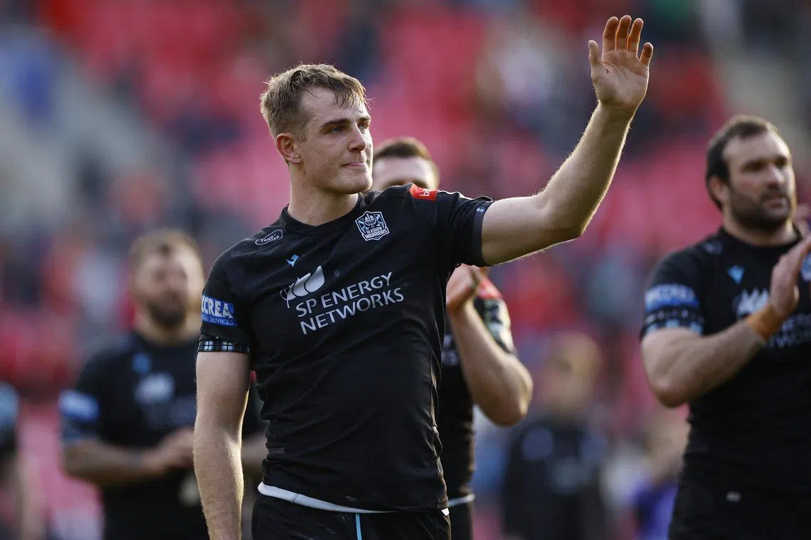 Rugby Union - European Champions Cup - Semi Final - Scarlets v Glasgow Warriors - Parc y Scarlets, Llanelli, Wales, Britain - April 29, 2023 Glasgow Warriors' Stafford McDowall celebrates after the match Action Images via Reuters/John Sibley/File Photo