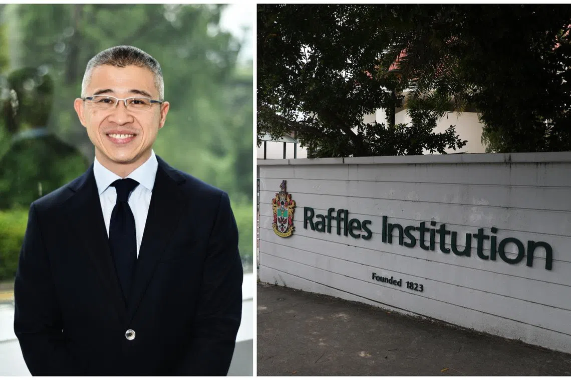 Mr Aaron Loh will be Raffles Institution's new principal in 2024. He was a student at RI and Raffles Junior College.