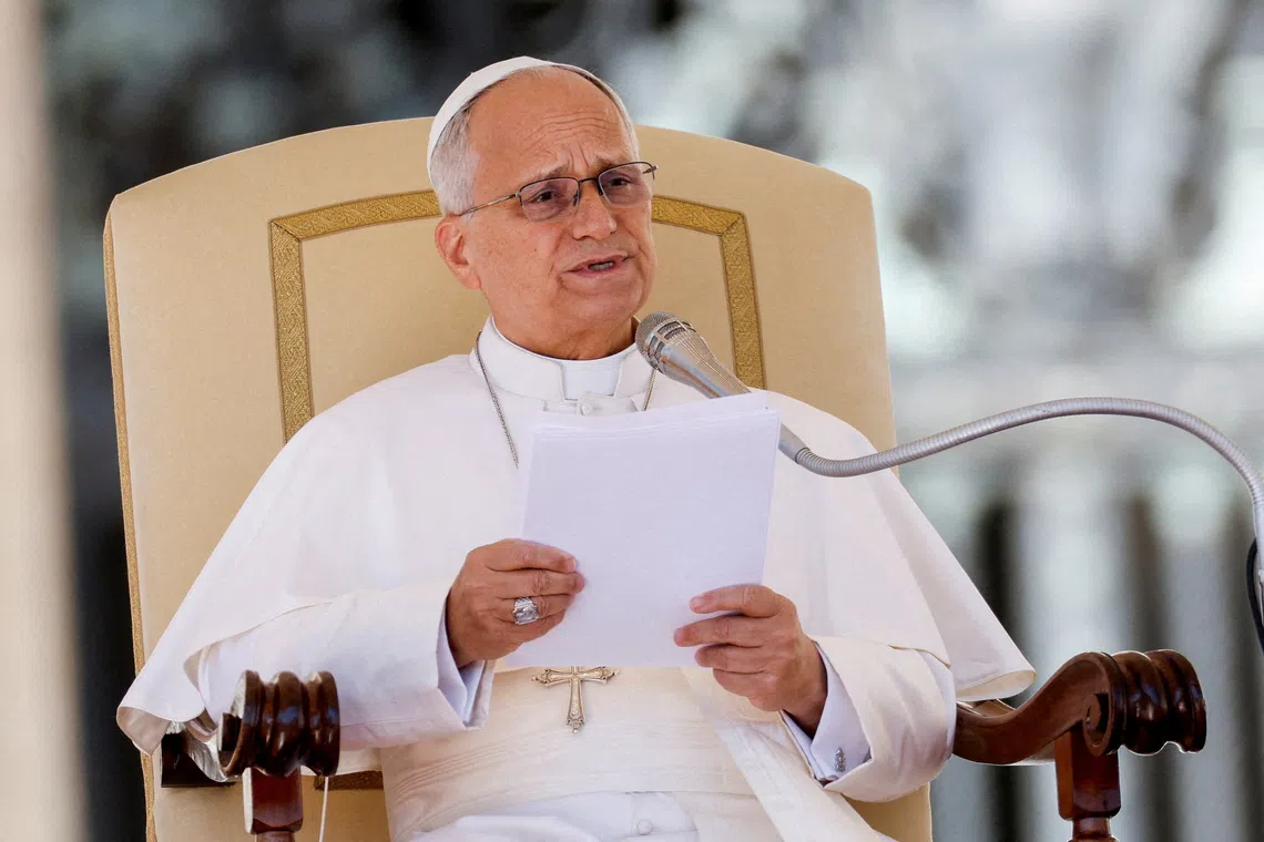 FILE PHOTO: File Photo: Pope Leo holds the weekly general audience in St. Peter's Square at the Vatican, September 23, 2026. REUTERS/Remo Casilli/File Photo/File Photo