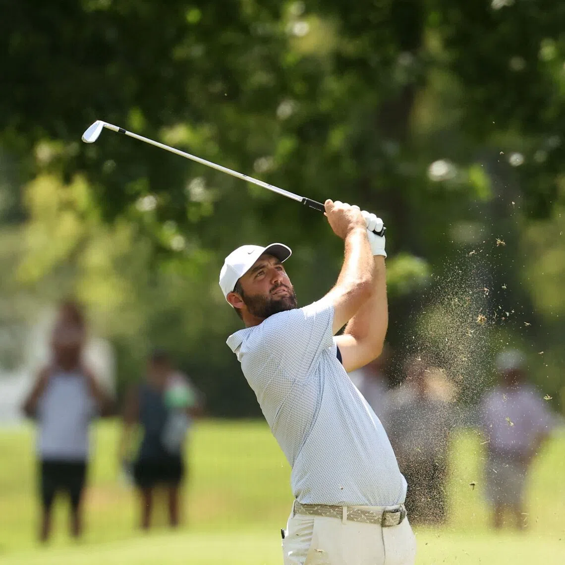 Scottie Scheffler shot a two-under 68 to maintain the lead on Aug 15, as he aims for his first victory since January.