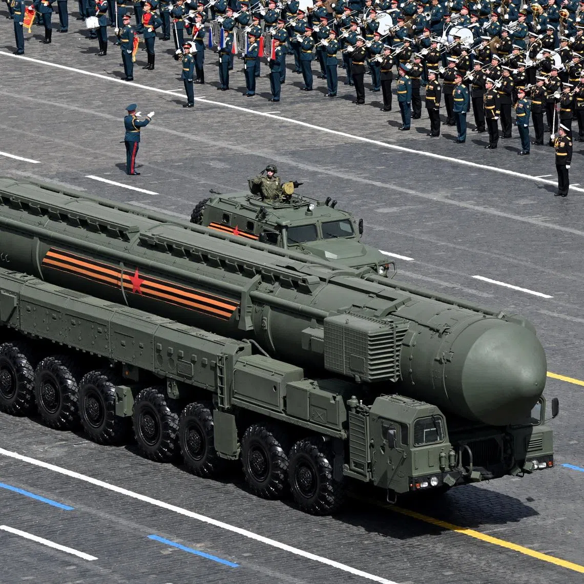 Russia's Yars intercontinental ballistic missile system unit drives in Red Square during a military parade on Victory Day, marking the 80th anniversary of the victory over Nazi Germany in World War Two, in central Moscow, Russia, May 9, 2025. Maxim Bogodvid/Host agency RIA Novosti/Handout via REUTERS