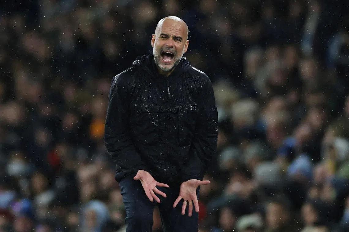 Manchester City manager Pep Guardiola has had a rough season, with only two wins in their last nine Premier League away games.