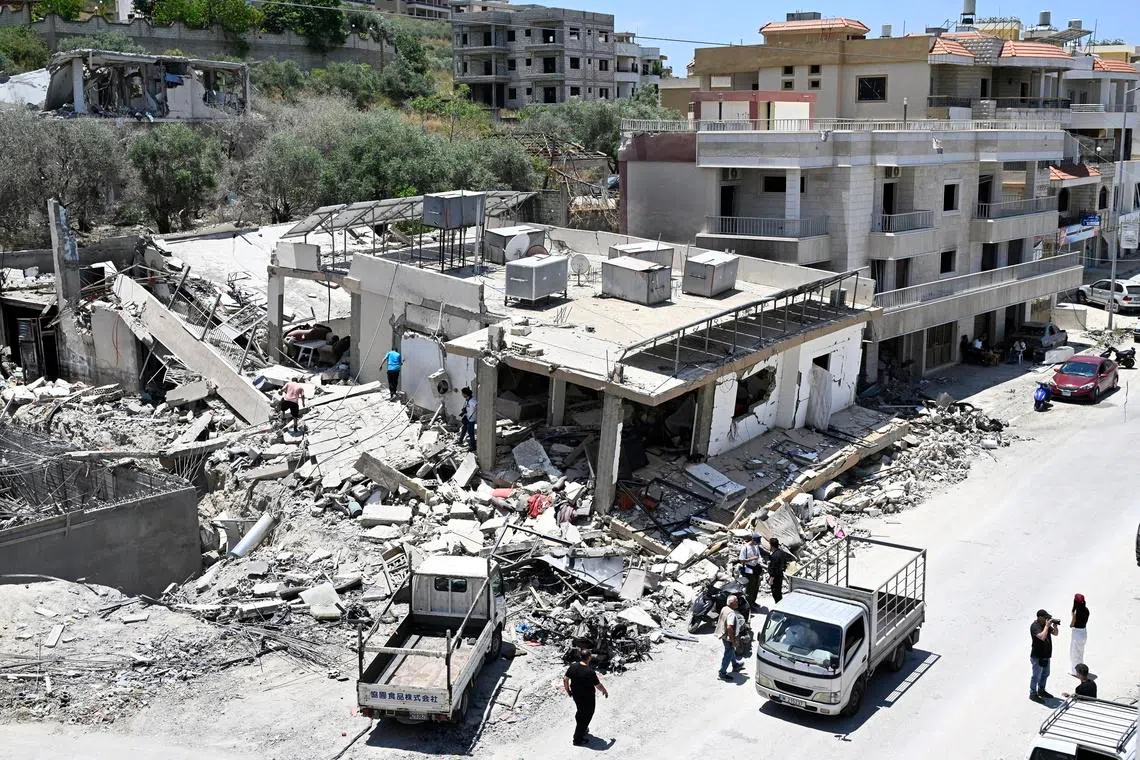 A destroyed building in the village of Al Shaabiyeh, southern Lebanon, on June 16.