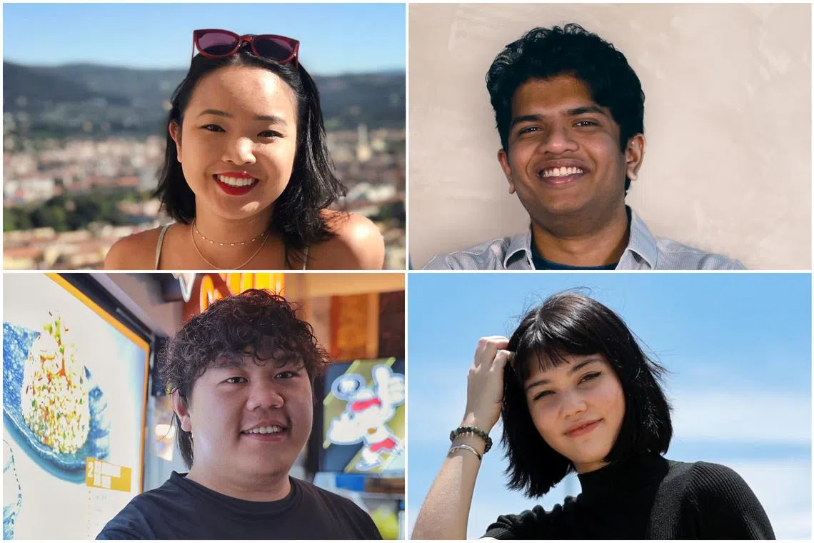 (Clockwise from top left) Redefy's Ms Rachael De Foe, 28, Greywing chief technology officer Hrishi Olickel, 28, singer Shye, 20, and King of Fried Rice founder Lester Li, 25, are among Forbes' 30 Under 30 from Singapore.