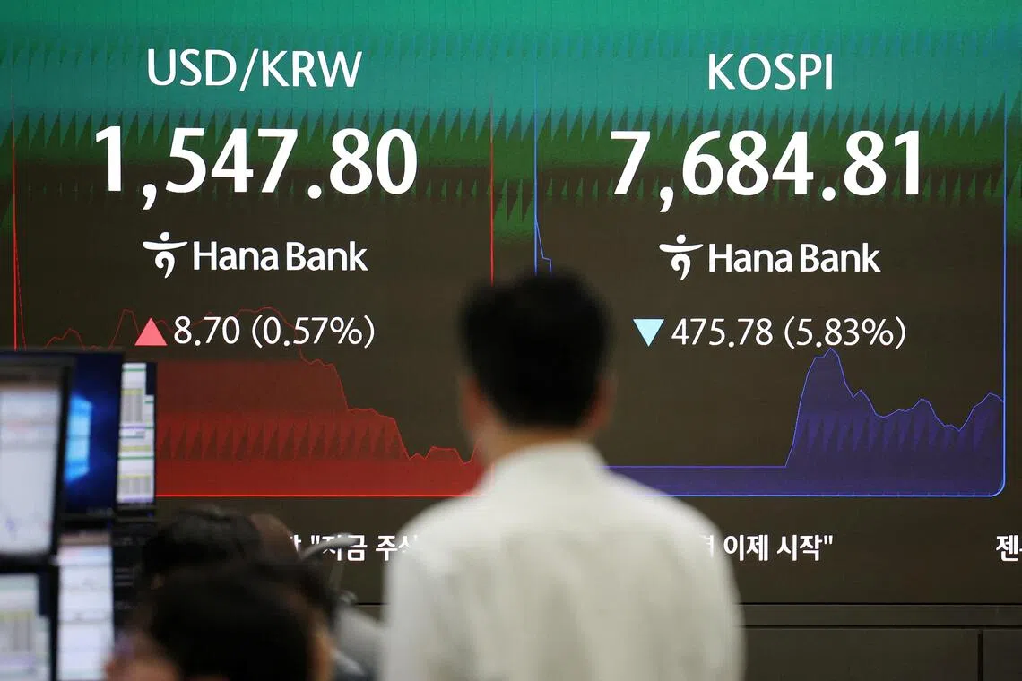 South Korean shares were down more than 1%.