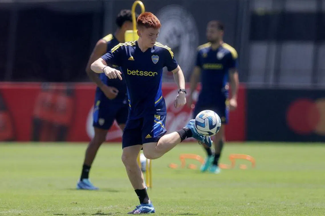 Soccer Football - Copa Libertadores - Final - Boca Juniors Training - Training Center Moacyr Barbosa, Rio de Janeiro, Brazil - November 3, 2023 Boca Juniors' Valentin Barco during training REUTERS/Ricardo Moraes/File photo