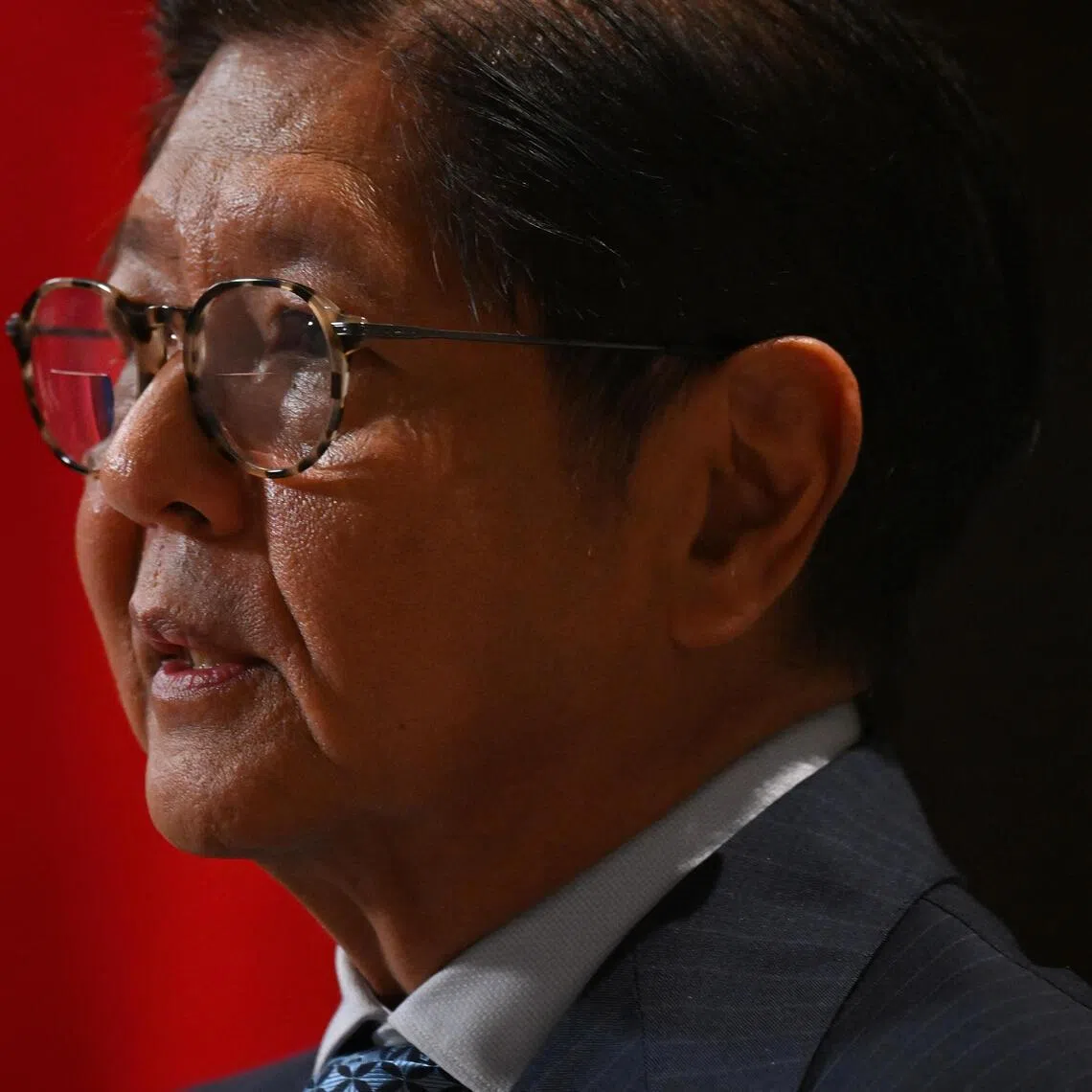 Philippine President Ferdinand Marcos Jr at the Hilton Orchard hotel on Oct 8, during an interview with The Straits Times.
