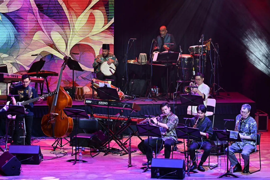 Members of the Jasso Ethno-Jazz Ensemble performing in Kaleidoscope, a concert that fused Western jazz with Asian elements.



PHOTO: JAZZ ASSOCIATION SINGAPORE ORCHESTRA