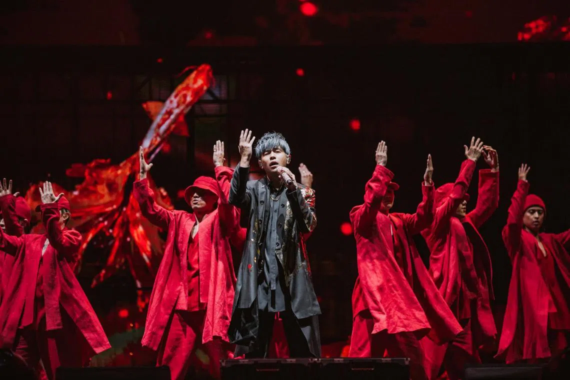 Taiwanese superstar Jay Chou performing at the National Stadium as part of his Carnival World Tour on Dec 17, 2022.