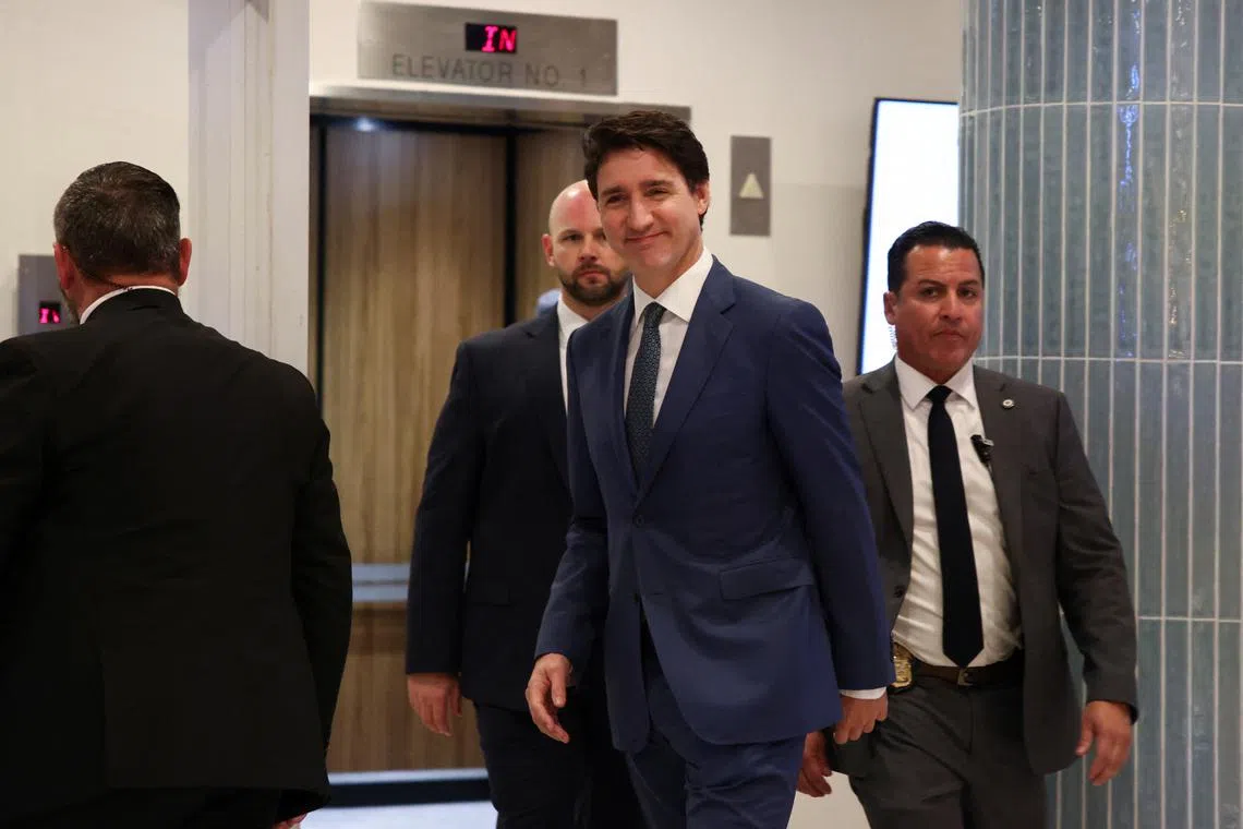 Justin Trudeau leaves a hotel in West Palm Beach, November 29, 2024. REUTERS/Carlos Barria