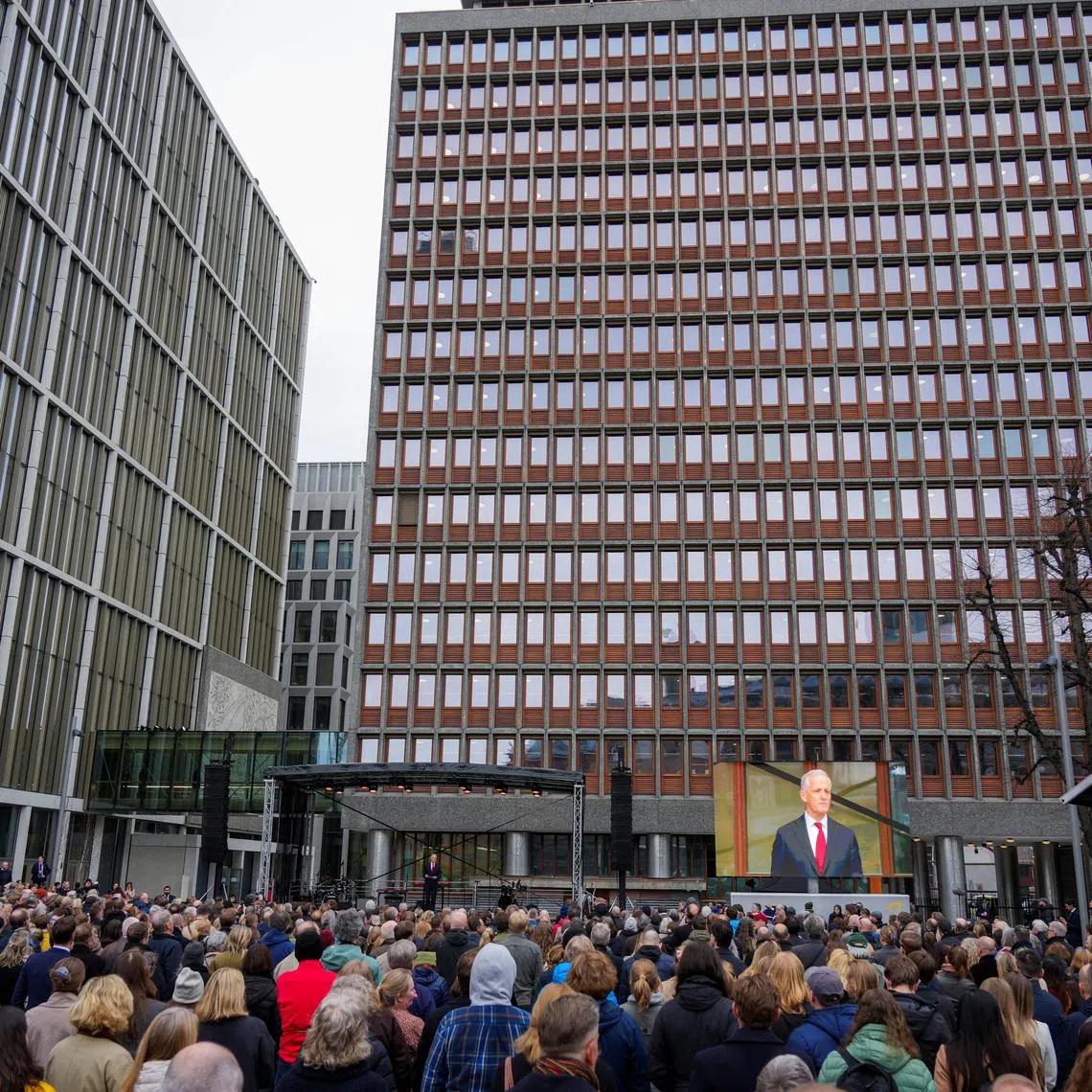 Norwegian Prime Minister Jonas Gahr Store speaks during the official opening of the new government quarter, after the Prime Minister's Office and six ministries have moved in, at Hammersborg in Oslo, Norway April 13, 2026. Ole Berg-Rusten/NTB/via REUTERS