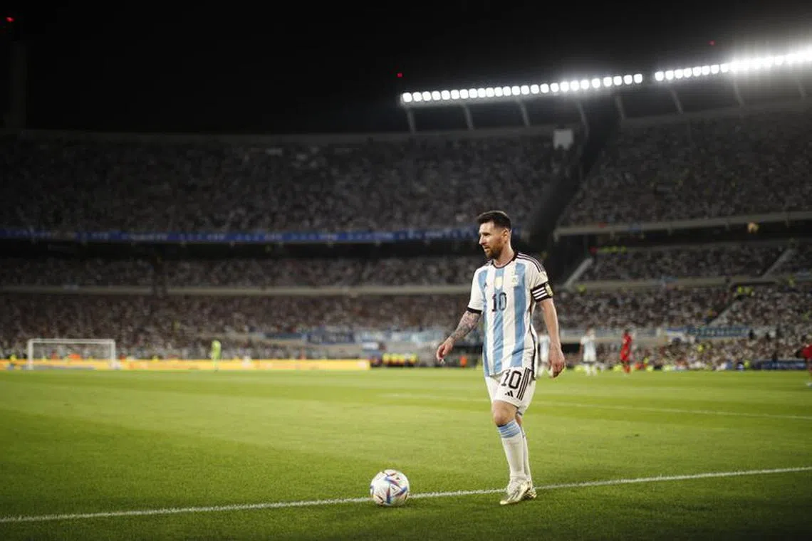 FILE PHOTO: Soccer Football - International Friendly - Argentina v Panama - Estadio Monumental, Buenos Aires, Argentina - March 23, 2023 Argentina's Lionel Messi during the match REUTERS/Agustin Marcarian/File photo