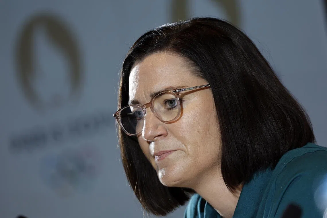 Paris 2024 Olympics - IOC Session - Main Press Centre, Paris, France - July 23, 2024. Anna Meares Chef de Mission for Paris 2024 Australian Olympic Team during the press conference REUTERS/Gonzalo Fuentes