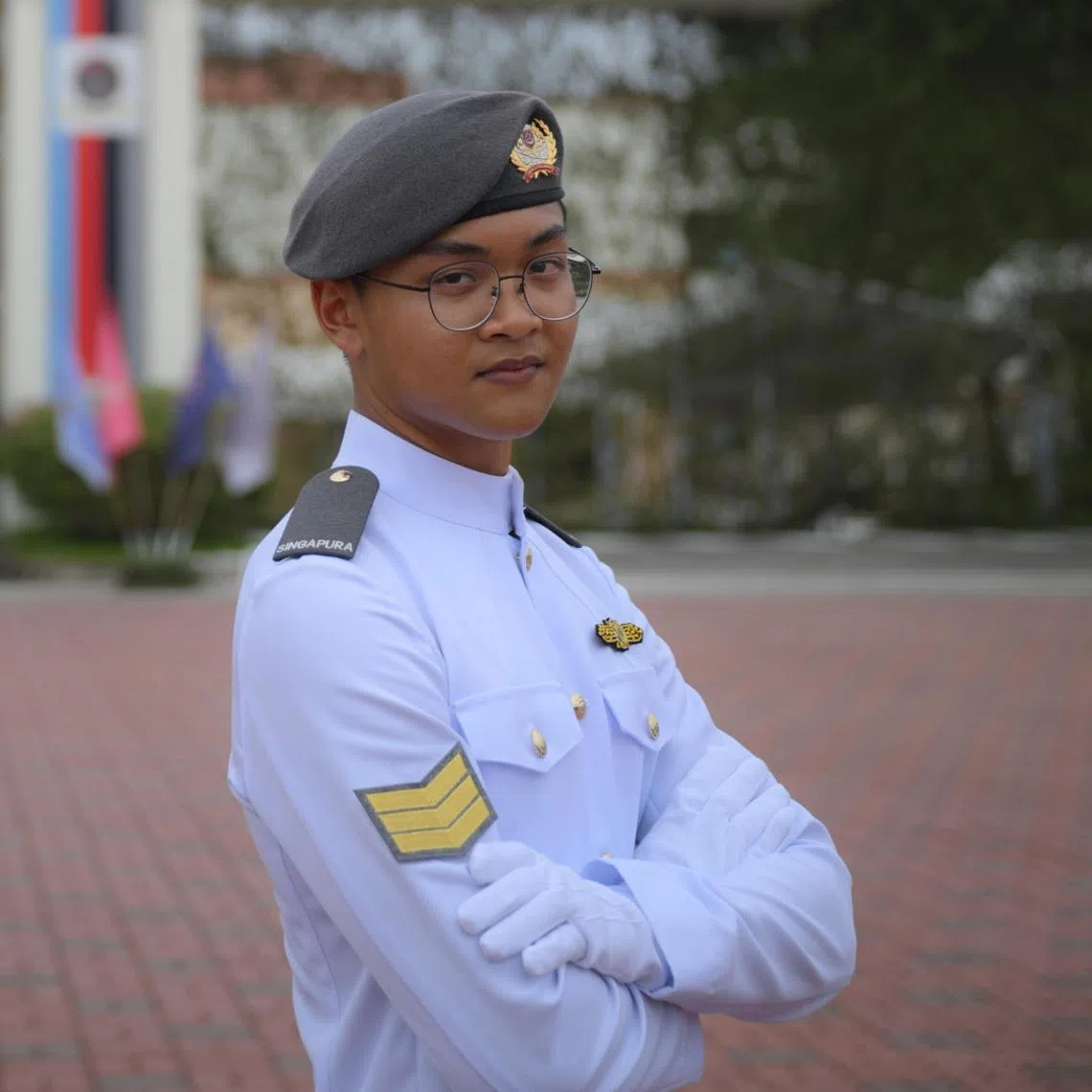 SCT Khaimelruzzaman Kamaruzzaman, who is part of the Polytechnic Cyber Work-Learn Scheme, pictured ahead of the 66/25 Specialist Cadet Graduation Parade held at Pasir Laba Camp.