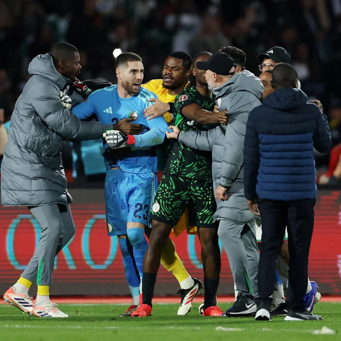 Soccer Football - CAF Africa Cup of Nations - Morocco 2025 - Quarter Final - Algeria v Nigeria - Grand Stadium of Marrakech, Marrakesh, Morocco - January 10, 2026 Algeria's Luca Zidane reacts after the match REUTERS/Amr Abdallah Dalsh