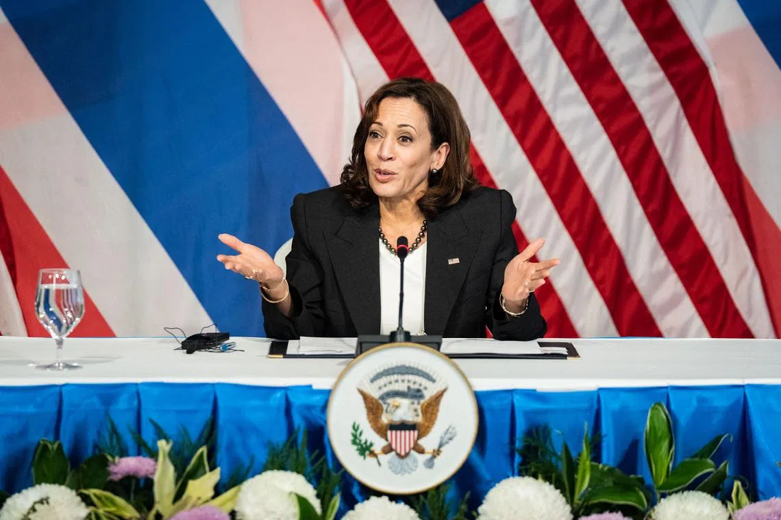 Ms Kamala Harris is set to meet Philippine President Ferdinand Marcos Jr and Vice-President Sara Duterte in Manila on Nov 21. 