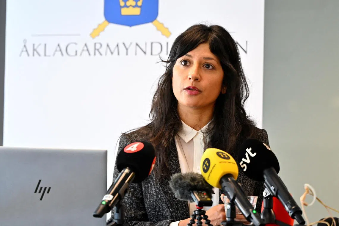 Swedish prosecutor Reena Devgun speaking at a press conference on Sept 19 regarding the indictment of a 52-year old Swedish woman for crimes in Syria against the minority Yazidi community.
