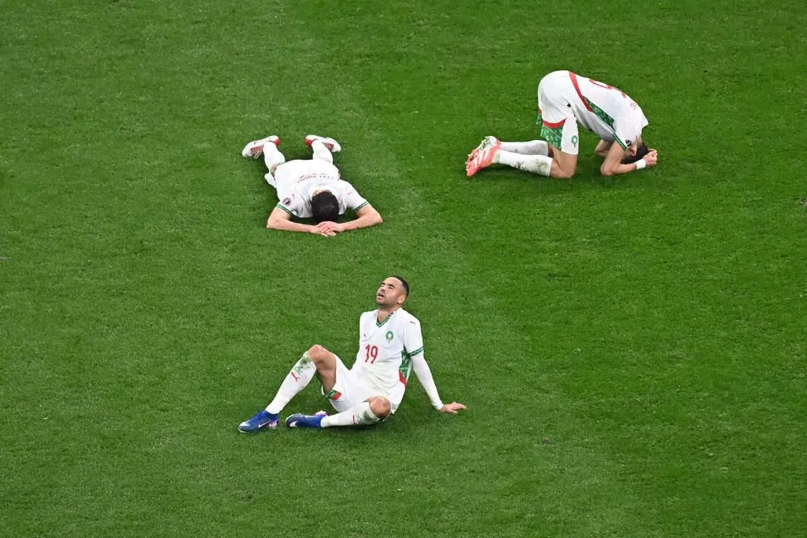 Morocco's players reacting after their defeat at the end of the Africa Cup of Nations final football match between Senegal and Morocco, at the Prince Moulay Abdellah Stadium, in Rabat, Morocco, on Jan 18, 2026.