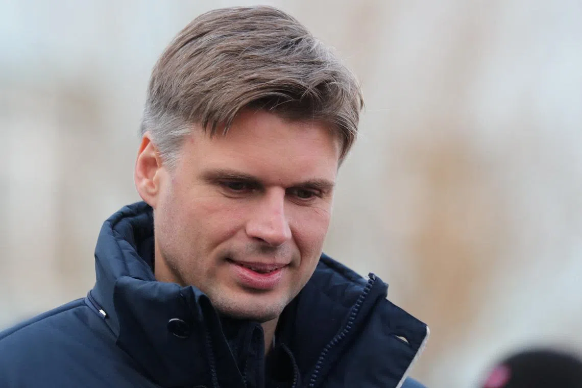 Head of the Roscosmos space corporation Dmitry Bakanov walks, on the day of the Soyuz MS-28 spacecraft carrying NASA astronaut Chris Williams, Roscosmos cosmonauts Sergey Kud-Sverchkov and Sergey Mikaev, lifts off to the International Space Station (ISS) in Baikonur, Kazakhstan, November 27, 2025. REUTERS/Pavel Mikheyev/File Photo