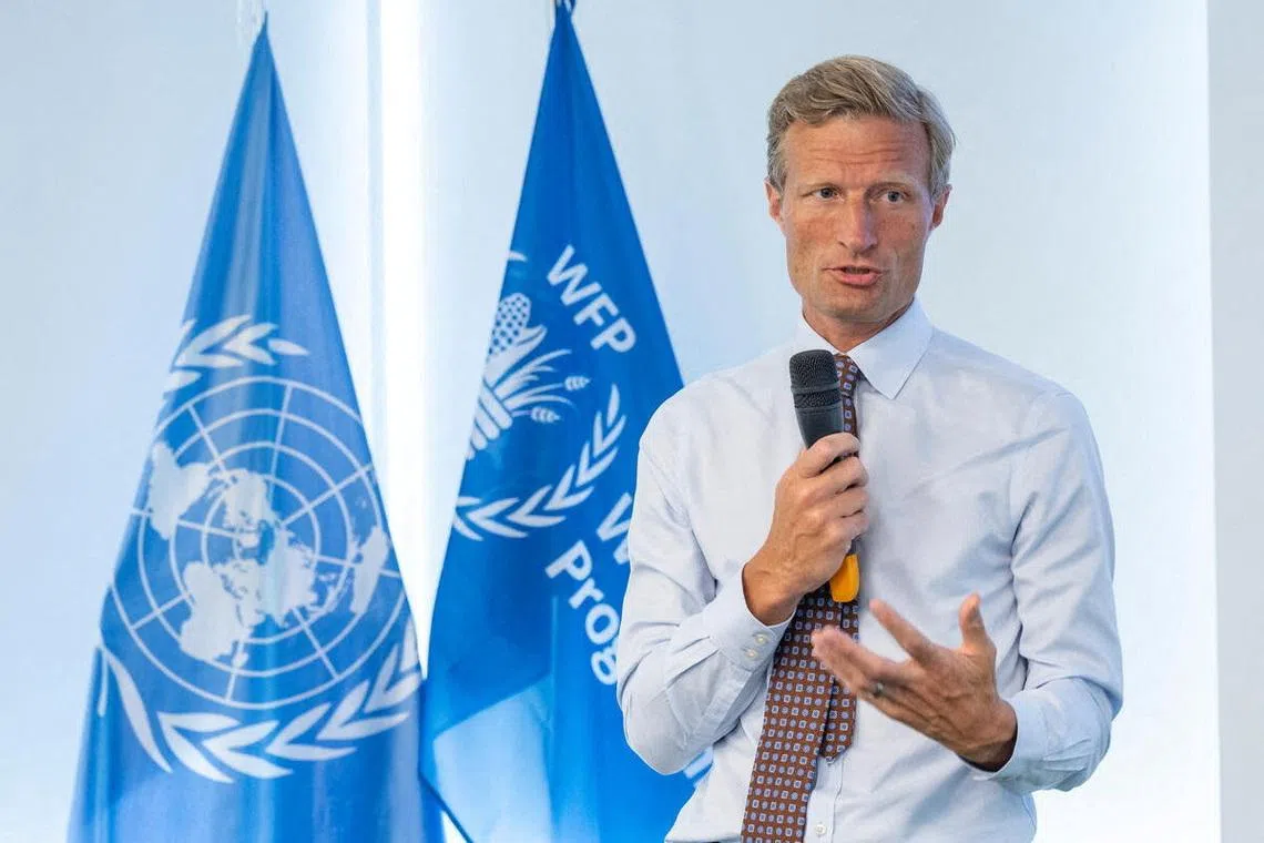 World Food Programme Deputy Executive Director and Chief Operating Officer Carl Skau delivers opening remarks during the Country Director and Deputy Country Director Induction Programme 2026 at WFP headquarters in Rome, Italy, May 11, 2026 in this handout  picture obtained by Reuters on June 2, 2026. WFP/Rein Skullerud/Handout via REUTERS