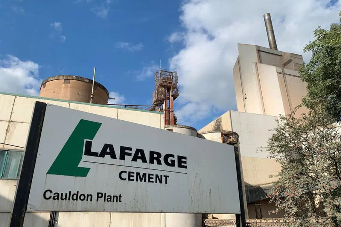 An exterior view of the Lafarge Cement plant, owned by LafargeHolcim, in the central England village of Cauldon, Britain, September 17, 2021. REUTERS/John Geddie/ File Photo