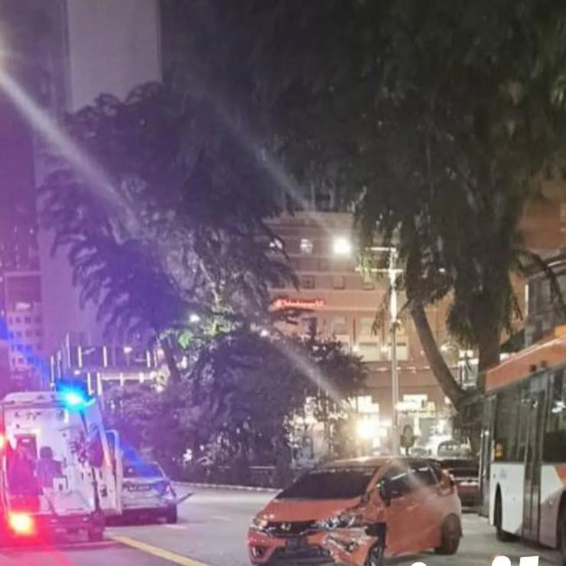 The police and the Singapore Civil Defence Force said they were alerted to the accident involving two cars in Orchard Road at about 8.40pm on Aug 1.