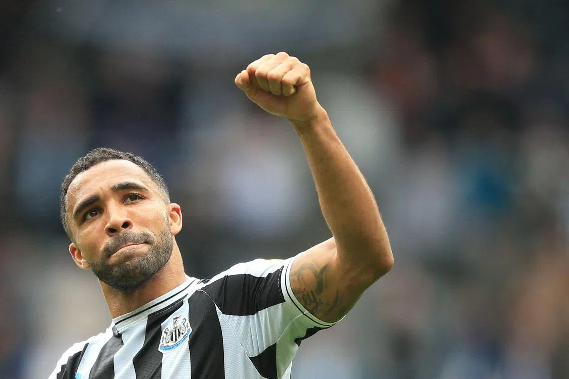 Newcastle United's Callum Wilson, who has scored 15 league goals this season, celebrates at the end of the match.
