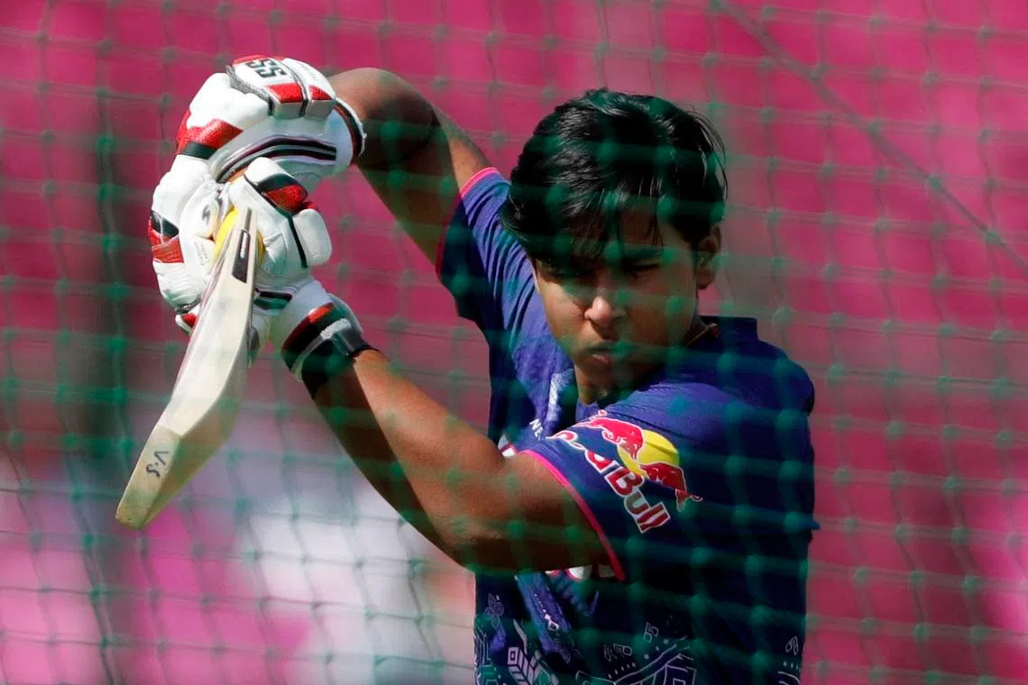 Cricket - Indian Premier League - IPL - Rajasthan Royals v Punjab Kings - Sawai Mansingh Stadium, Jaipur, India - May 18, 2025 Rajasthan Royals' Vaibhav Suryavanshi during the warm up before the match REUTERS/Mihir Singh