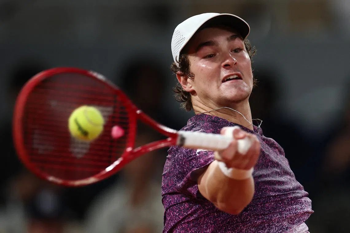 Tennis - French Open - Roland Garros, Paris, France - May 31, 2026 Brazil's Joao Fonseca in action during his fourth round match against Norway's Casper Ruud REUTERS/Guglielmo Mangiapane