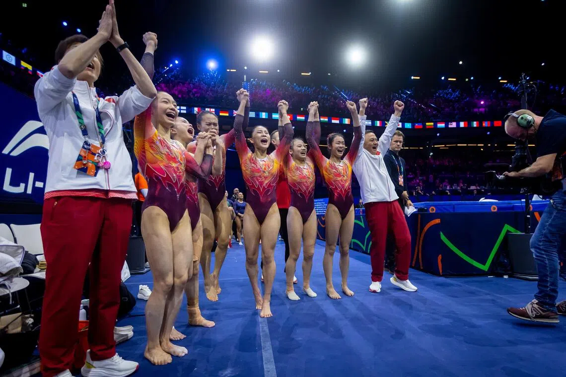 China, who also led the way in qualifying, finished with a total of 165.764 points, edging out the Americans by 0.233 overall.