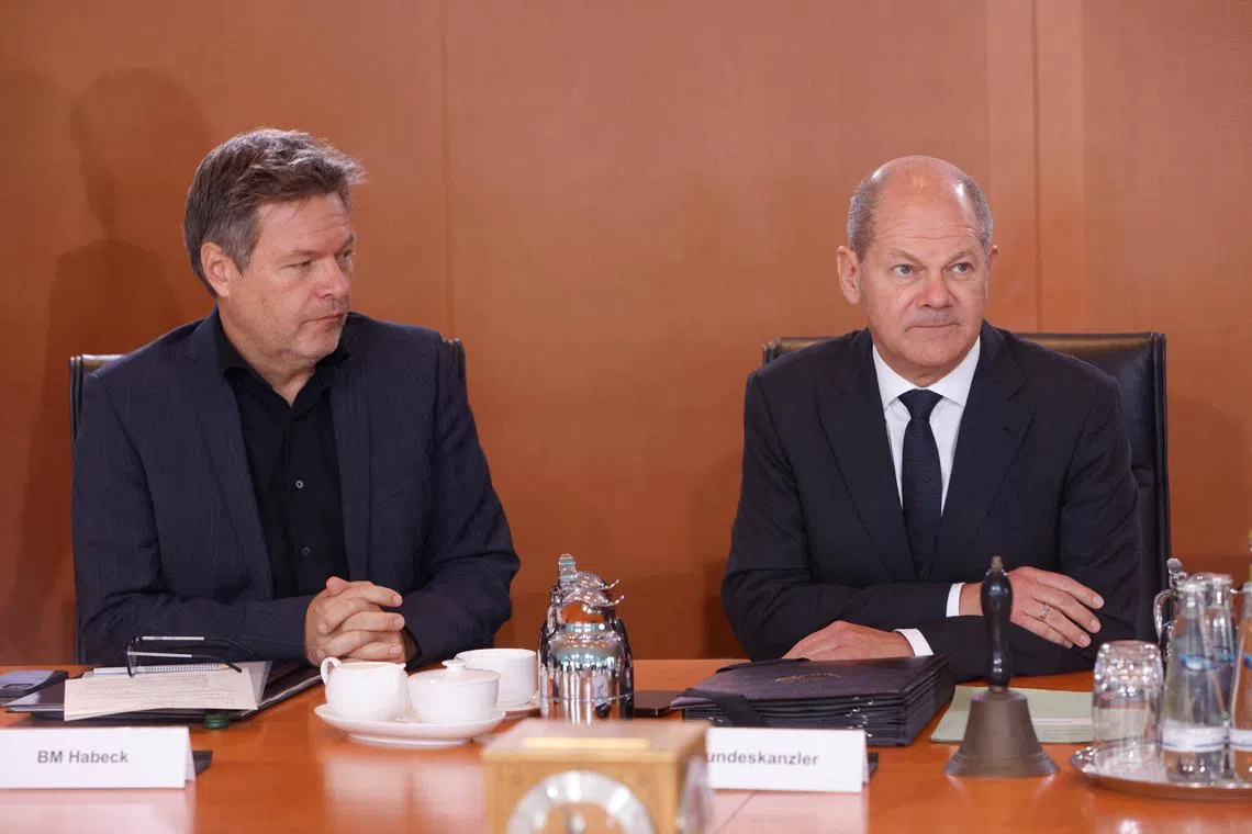 German Chancellor Olaf Scholz (right) and his deputy Robert Habeck are heading to South-east Asia this weekend.