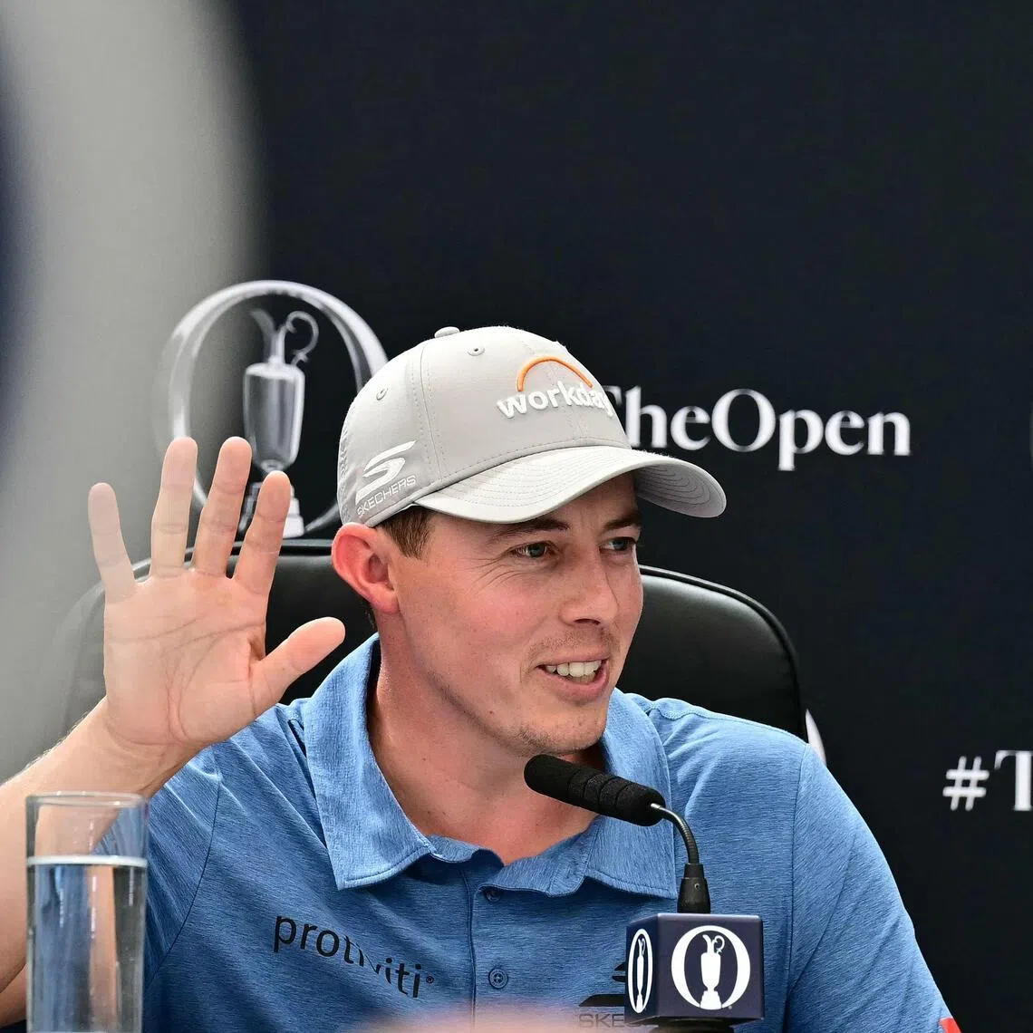 England's Matt Fitzpatrick attends a press conference ahead of the 154th Open Golf championship at Royal Birkdale Golf Club near Liverpool on July 13, 2026. PHOTO: AFP