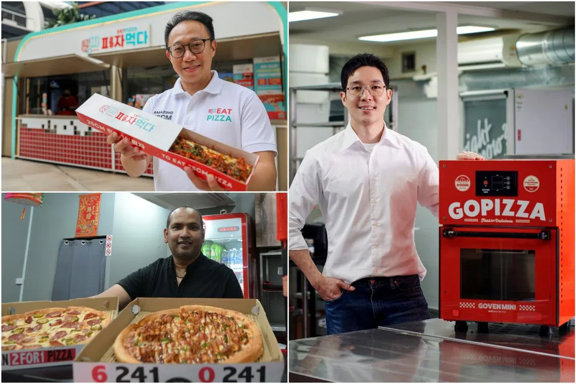 (Clockwise from top left) Eat Pizza's COO Esmond Han, Gopizza’s Jay Lim and Canadian 2 for 1 Pizza's Mohamed Abdullah.