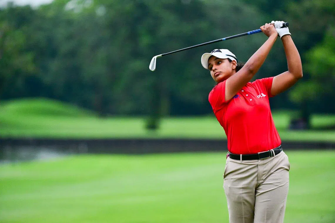 India's Hitaashee Bakshi, 19, was the joint-clubhouse-leader among 37 golfers who finished their second rounds at the Singapore Ladies Masters on June 15.