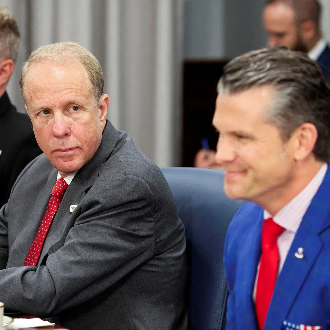 US Defence Secretary Pete Hegseth said Steve Feinberg (left) has his full support and “isn’t going anywhere”.